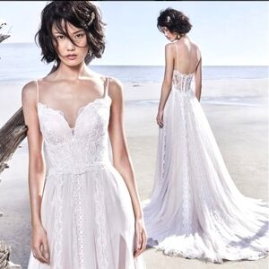 ISO Maggie Sottero Olson Wedding Bridal Gown Dress 12 14